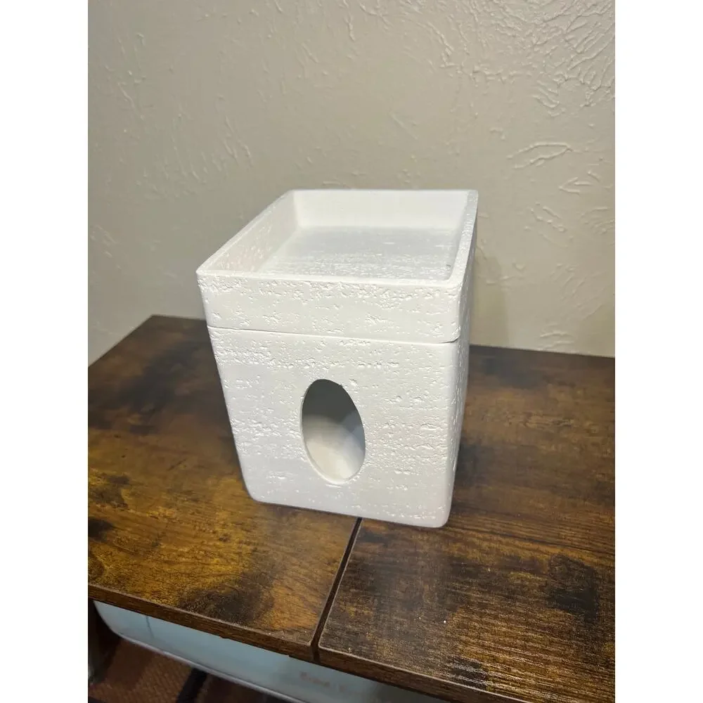 Hymmah Tray Tissue Box Cover Holder Unique Cube Design Tissue Dispenser-White